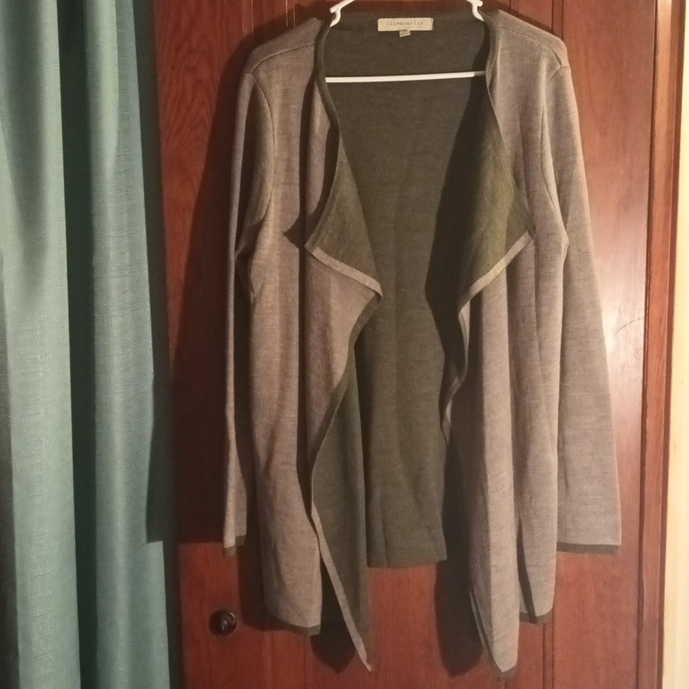 Women's Size L Lineamaglia Made In Italy Open Front Wool Cardigan